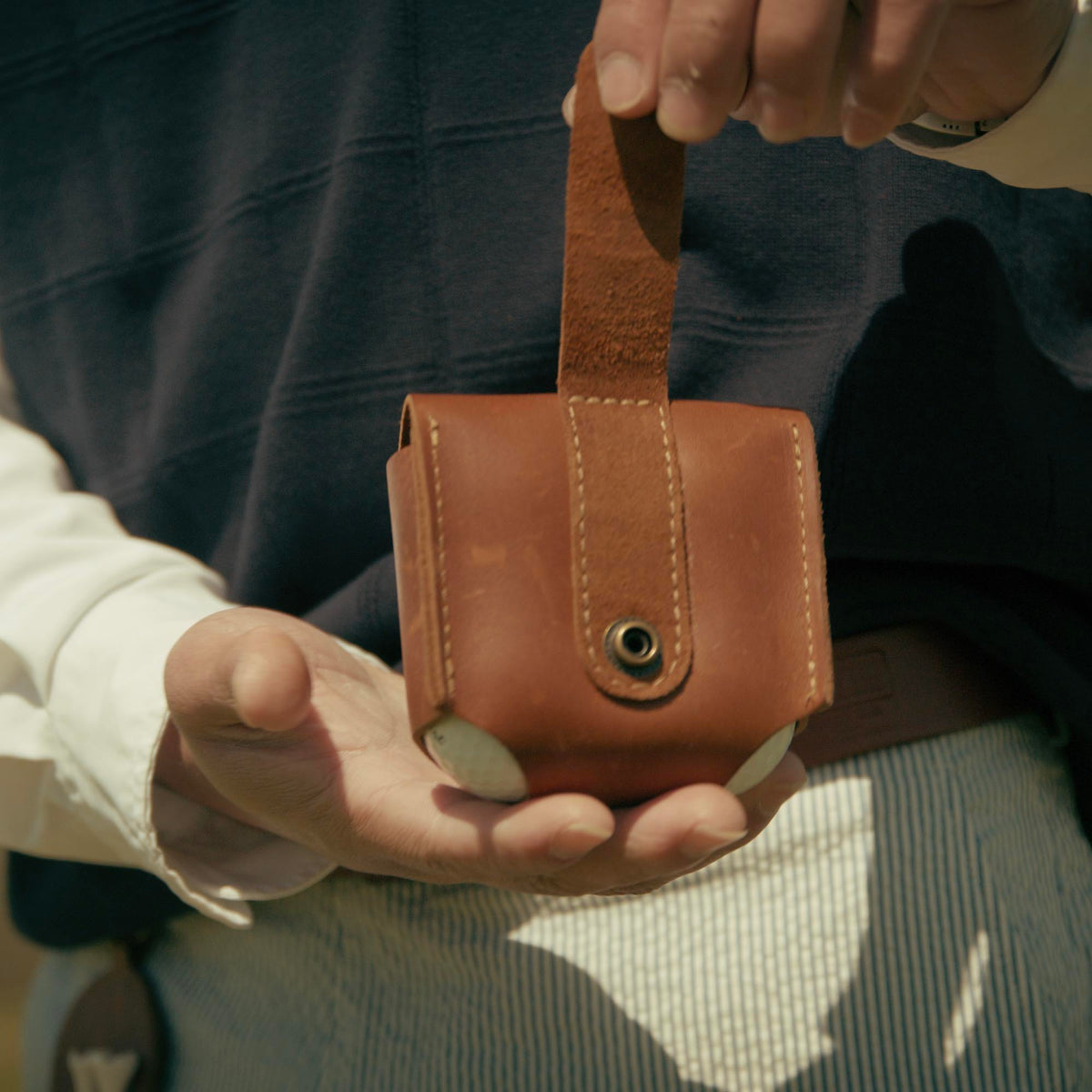 Personalized Fine Leather Golf Ball Holster