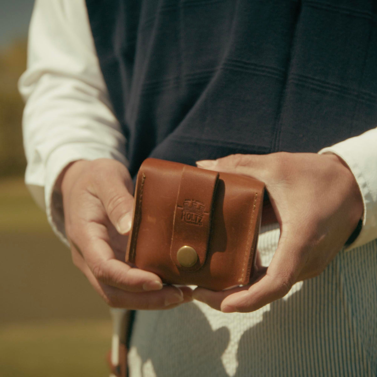 Personalized Fine Leather Golf Ball Holster