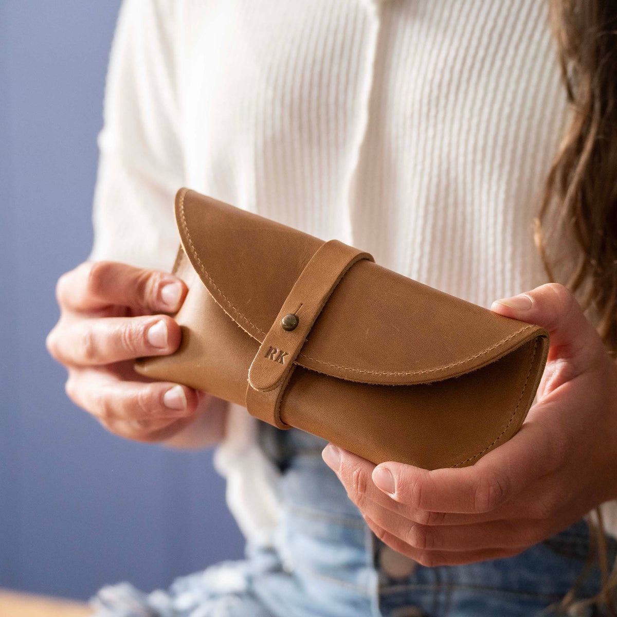 The Aviator Personalized Fine Leather Sunglass Case