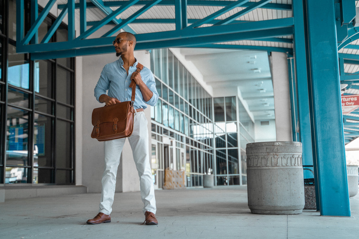 Your Logo + Our Leather - The No. 1860 EXPRESS - Fine Leather Messenger Bag & Briefcase - Custom Logo and Corporate Gifting