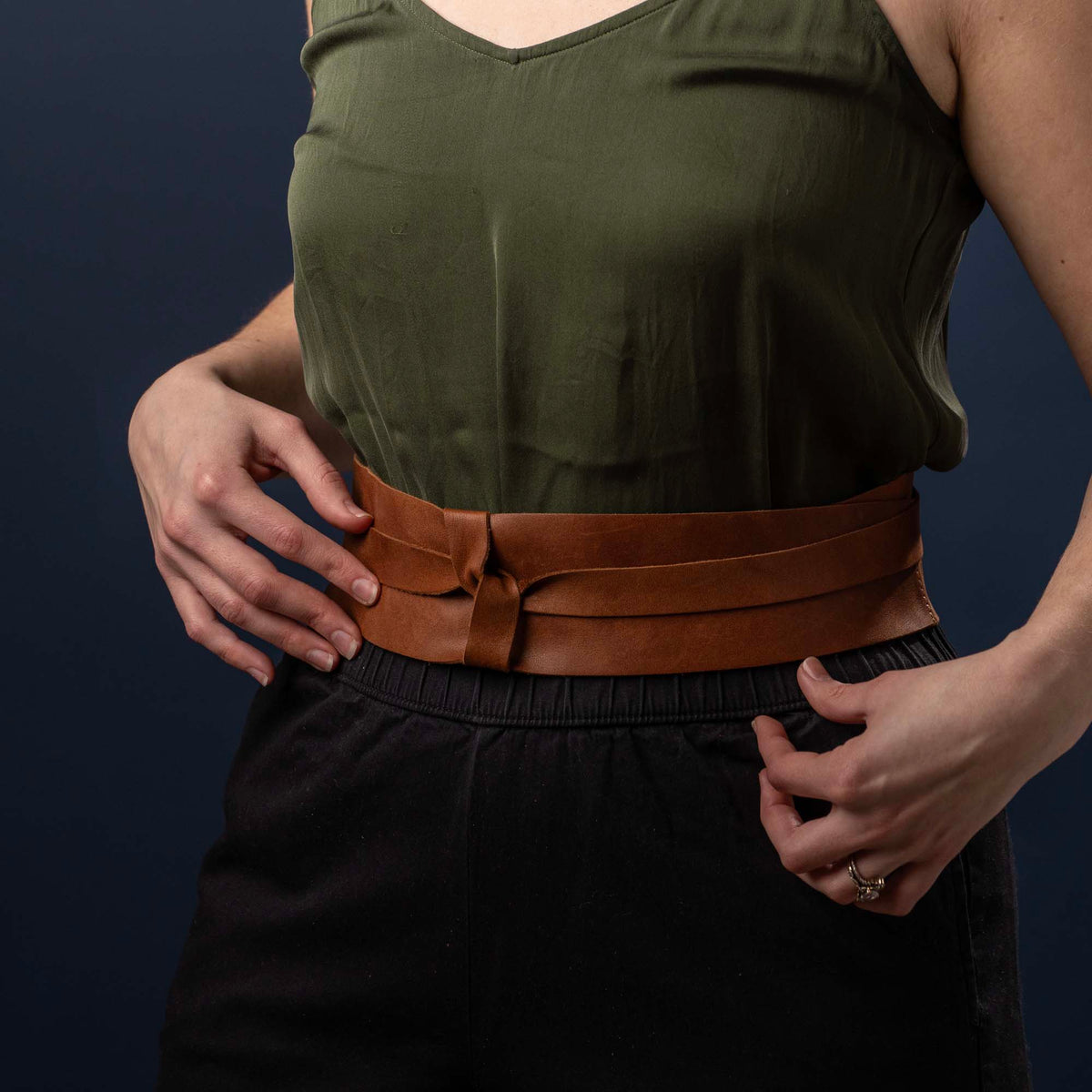 Women's Full Grain Leather Wrap Belt