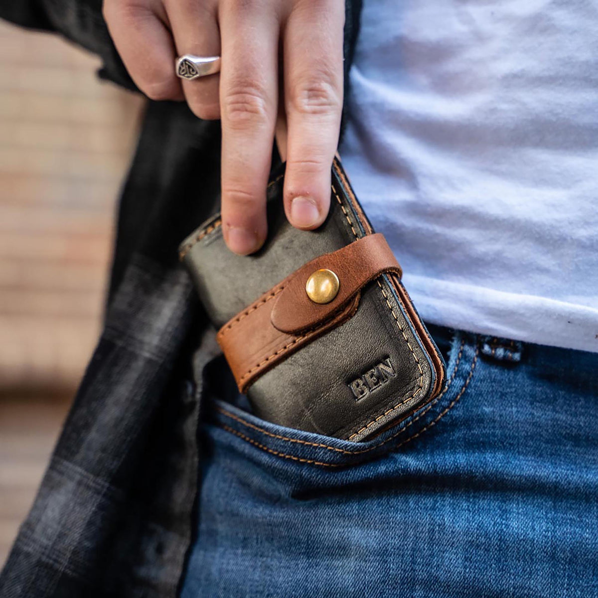 The Doolittle Fine Leather Snap Closure Wallet BiFold