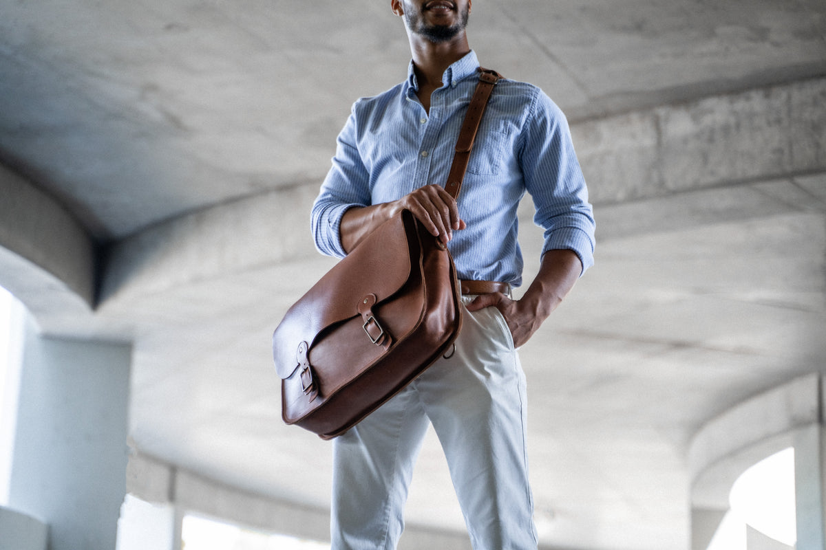 Your Logo + Our Leather - The No. 1860 EXPRESS - Fine Leather Messenger Bag & Briefcase - Custom Logo and Corporate Gifting