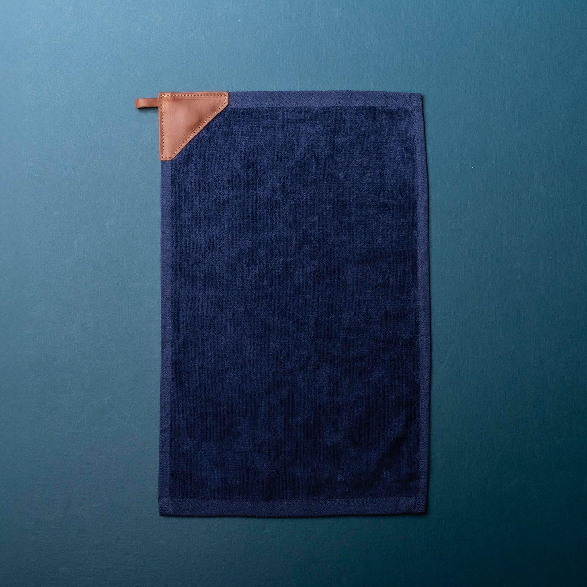 Personalized Fine Leather Tabbed Golf Towel with Magnet & Carabiner