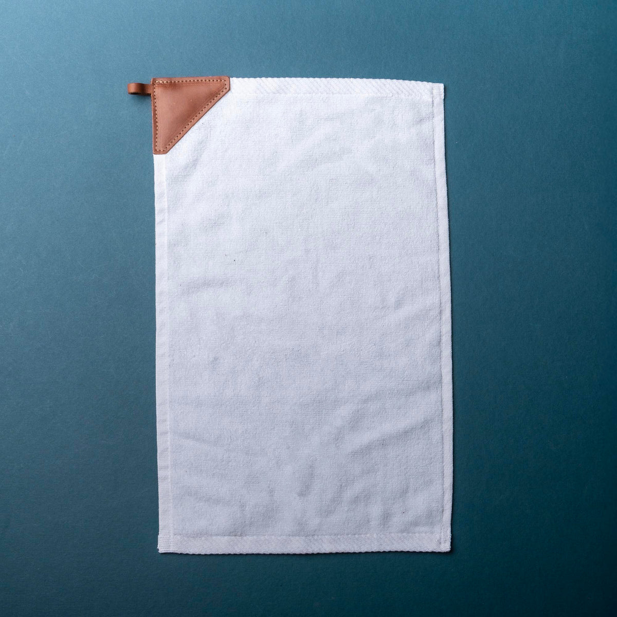 Personalized Fine Leather Tabbed Golf Towel with Magnet & Carabiner