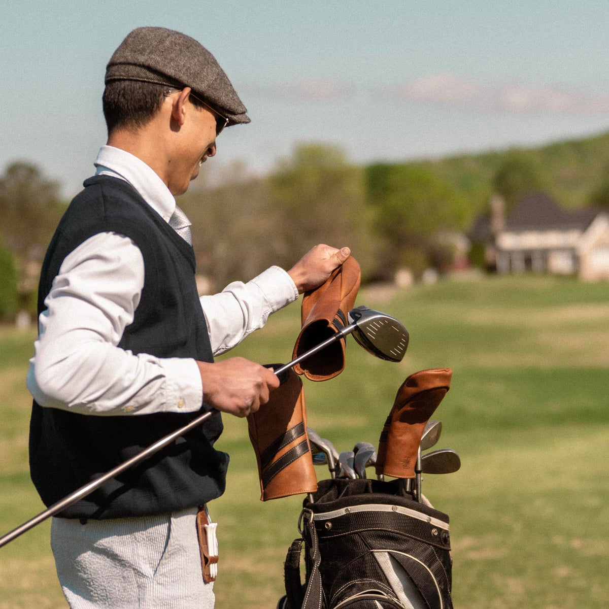 Personalized Fine Leather Golf Club Head Covers