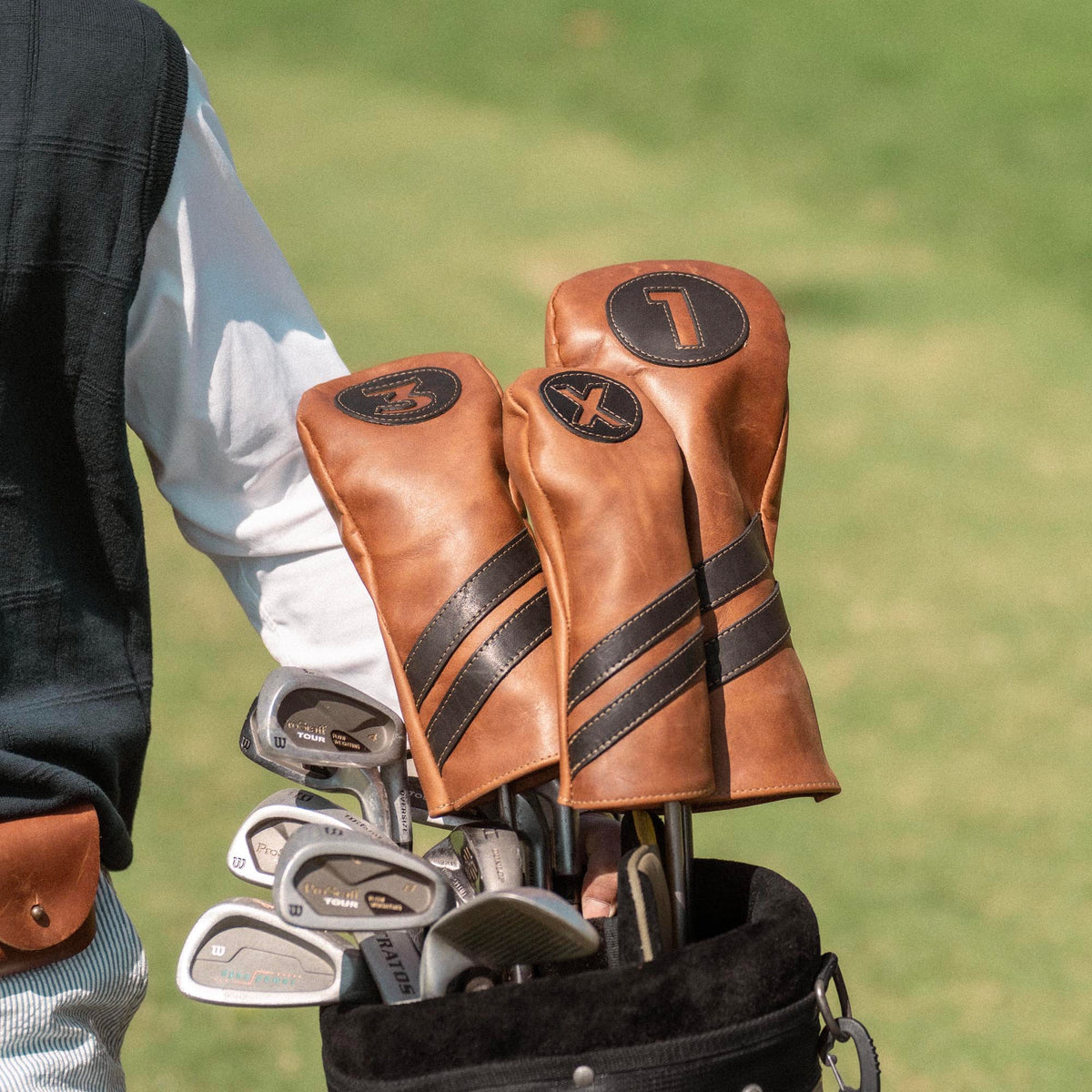 Personalized Fine Leather Golf Club Head Covers