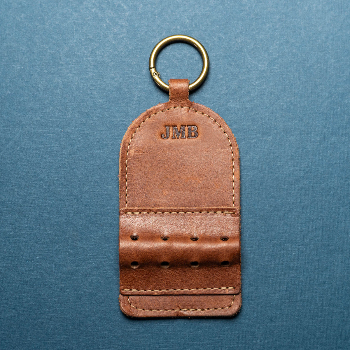 Personalized Fine Leather Golf Bag Tag and Tee Holder