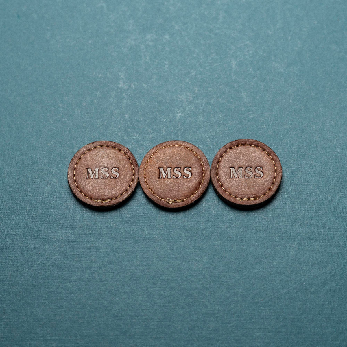 Personalized Fine Leather Golf Ball Markers - Set of 3