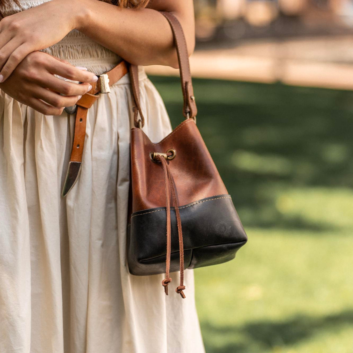 The Abigail Fine Leather Bucket Bag Purse