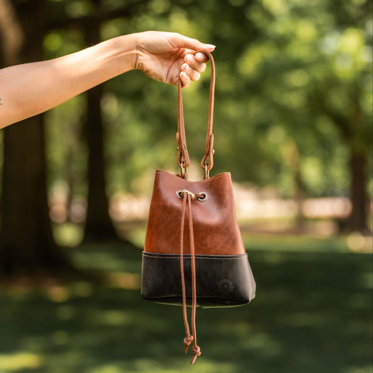 The Abigail Fine Leather Bucket Bag Purse