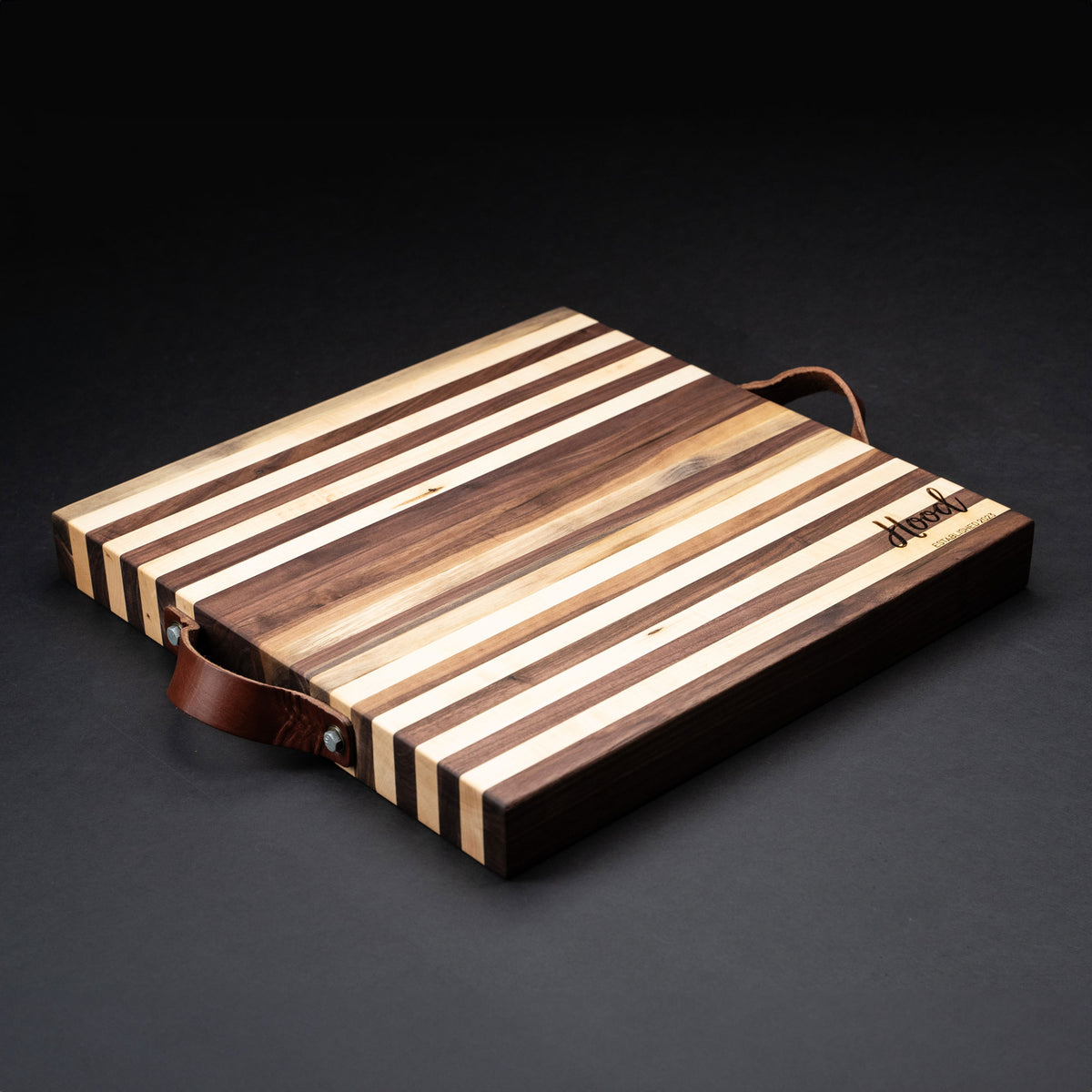 American Maple & Walnut Wood Striped Butcher Block Cutting Board