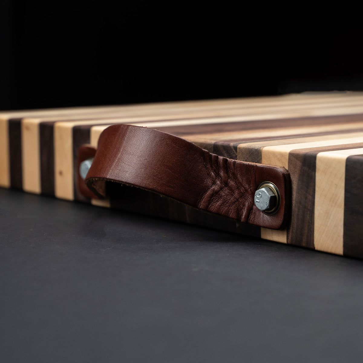 American Maple & Walnut Wood Striped Butcher Block Cutting Board