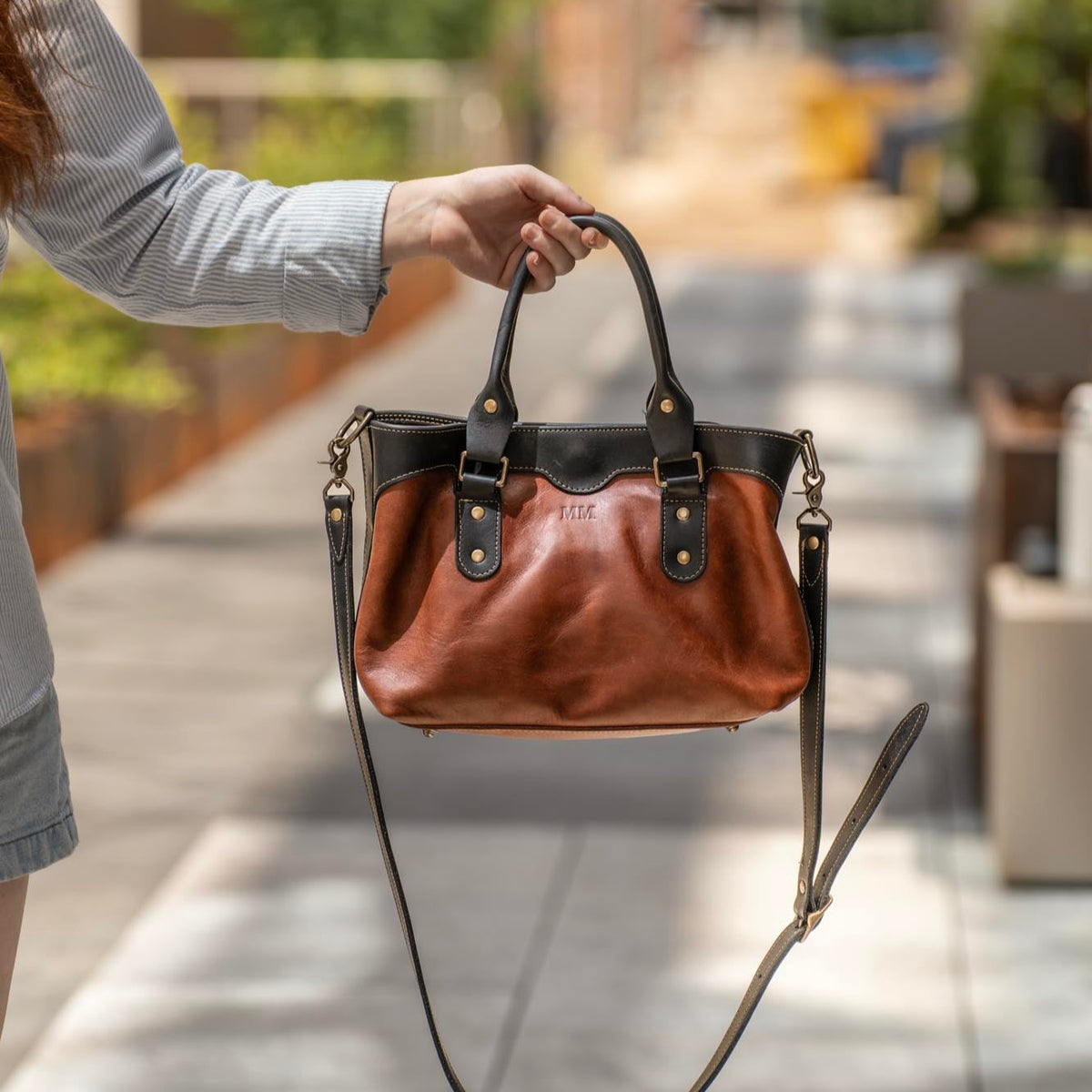 The Florence Fine Leather Structured Tote Crossbody Purse