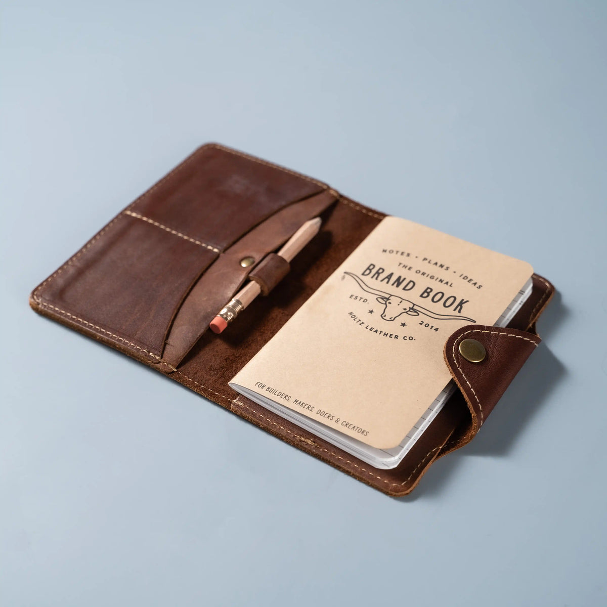 Your Logo + Our Leather - The Logbook Fine Leather Field Notes Moleskine Wallet Pocketbook Cover - Custom Logo and Corporate Gifitng