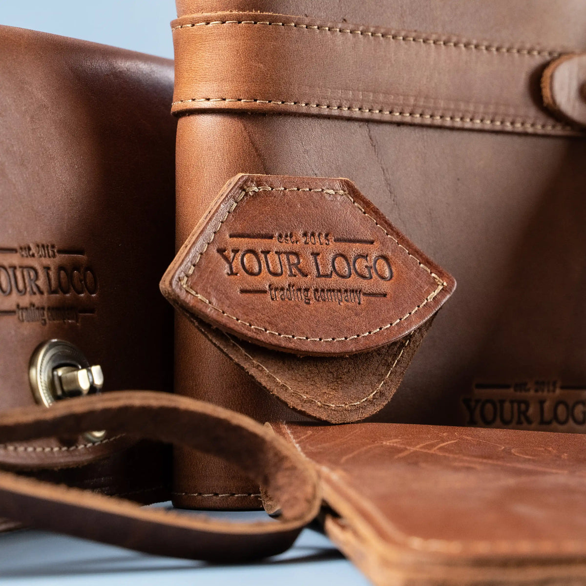 Your Logo + Our Leather - The Inkling Personalized Fine Leather Corner Bookmark - Custom Logo and Corporate Gifting