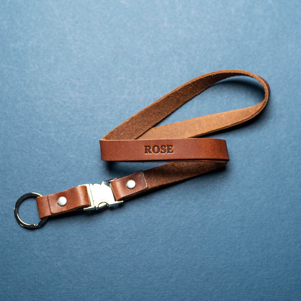 The Engineer – Personalized Fine Leather Lanyard – Badge Holder Keychain