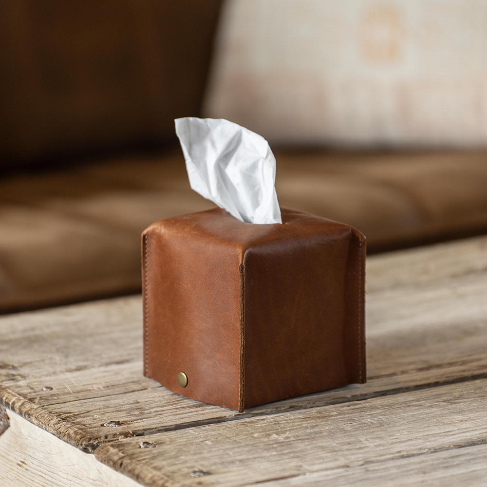 Fine Leather Tissue Box Cover