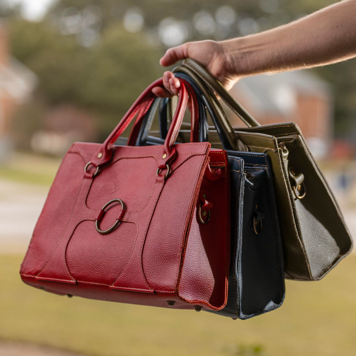 The Ellie Fine Leather Structured Women's Handbag and Crossbody Purse