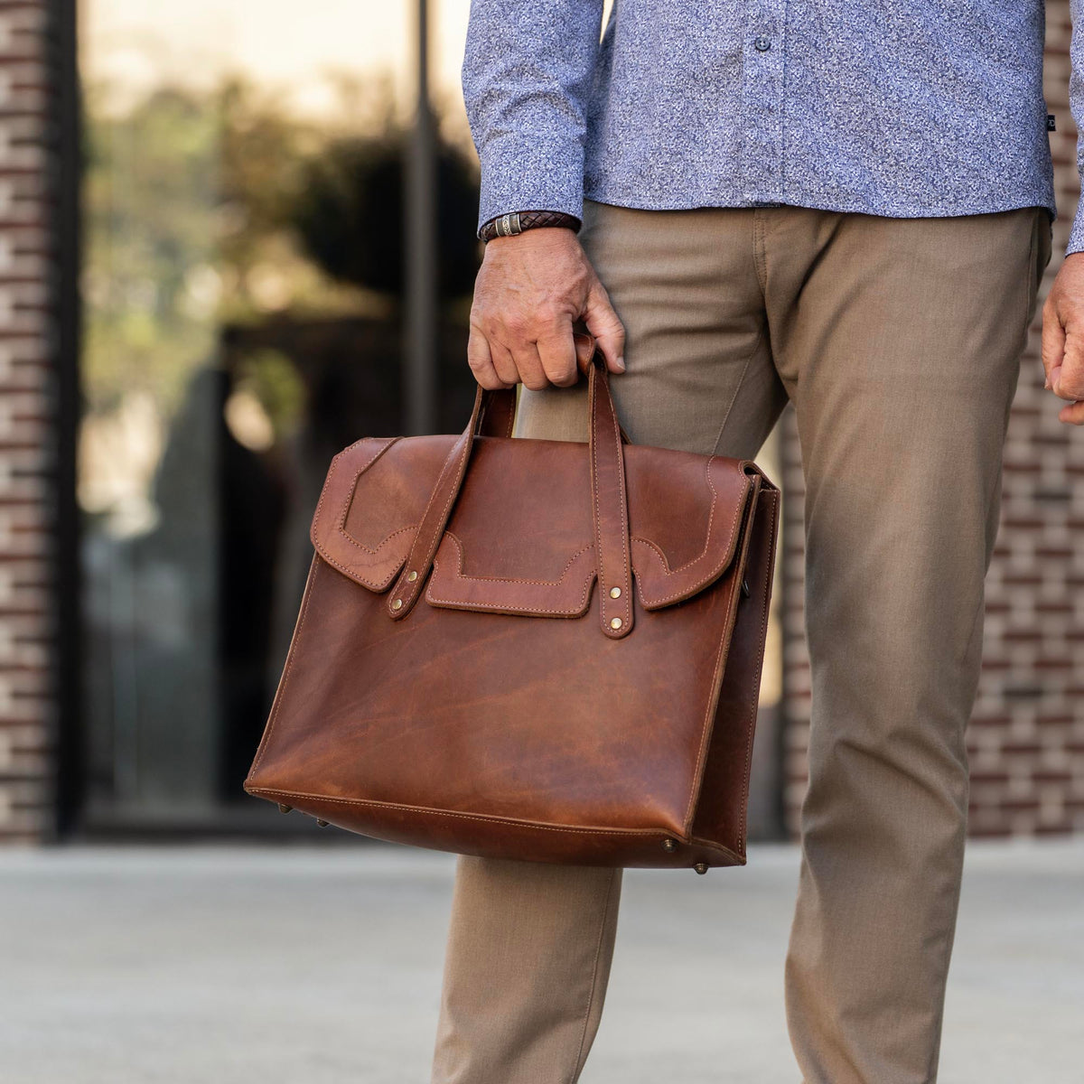 The No. 101 Professional Uptown Bag Fine Leather Briefcase