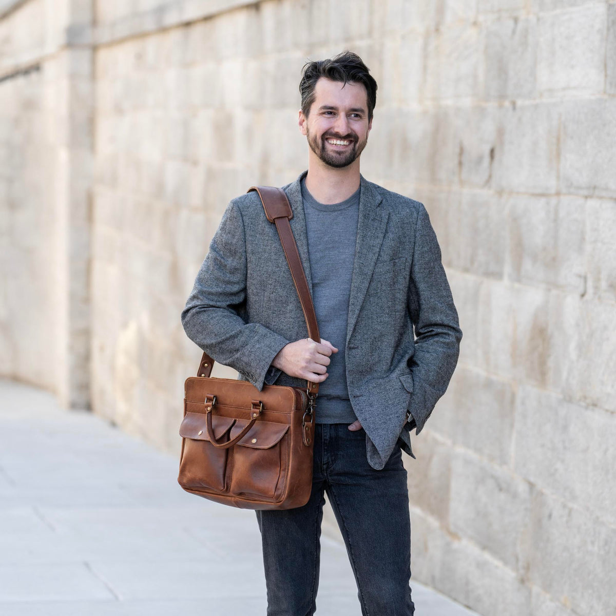 No. 102 Entrepreneur Fine Leather Briefcase & Professional Laptop Bag