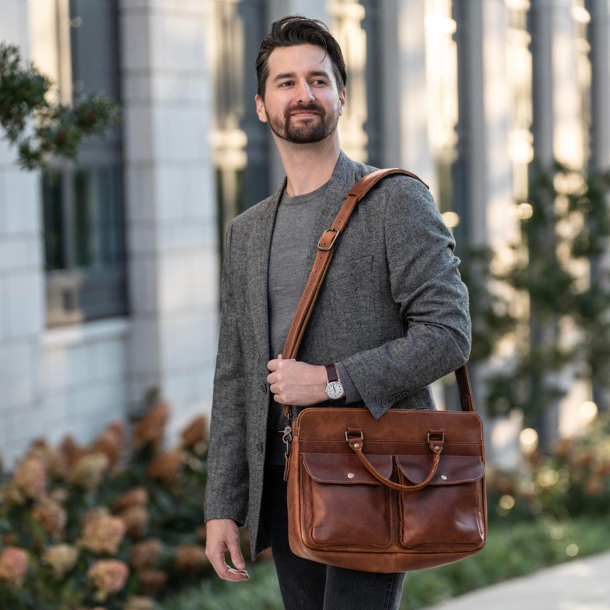 No. 102 Entrepreneur Fine Leather Briefcase & Professional Laptop Bag