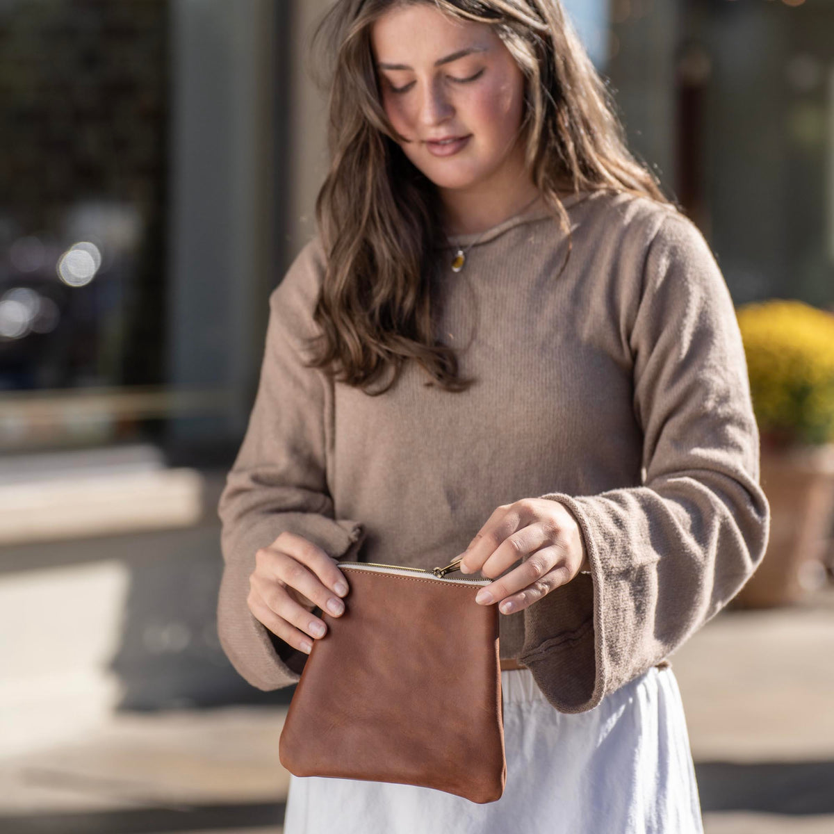 The Kiley Fine Leather Pleated Women's Crossbody Purse and Shoulder Bag