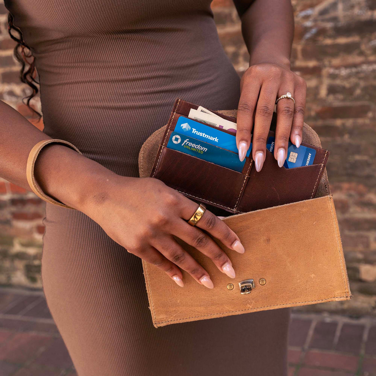 The Betty Jean Women’s Fine Leather Envelope Clutch Pocketbook Wallet With Optional Insert