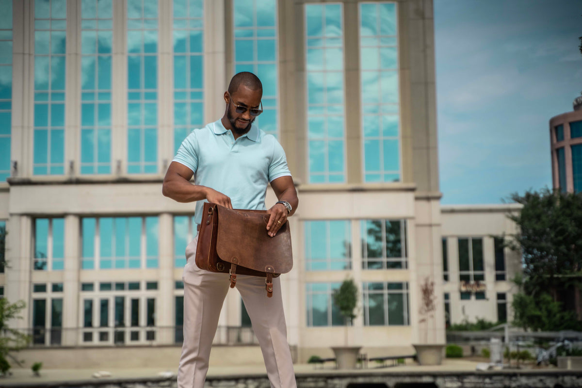 Your Logo + Our Leather - The No. 1860 EXPRESS - Fine Leather Messenger Bag & Briefcase - Custom Logo and Corporate Gifting