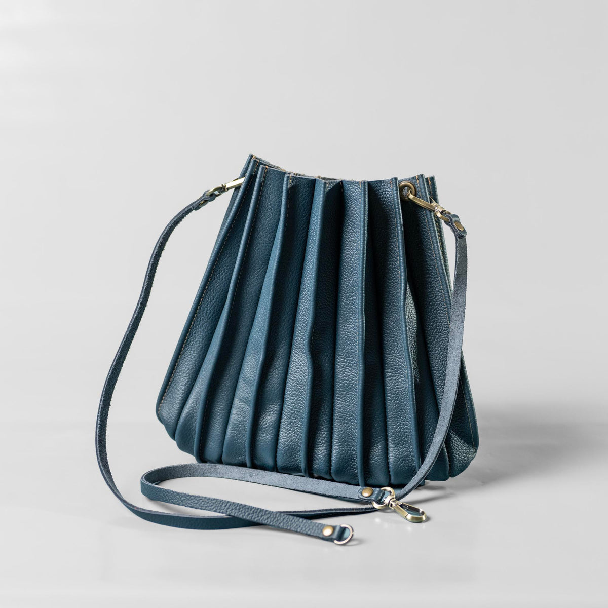 The Kiley Fine Leather Pleated Women's Crossbody Purse and Shoulder Bag