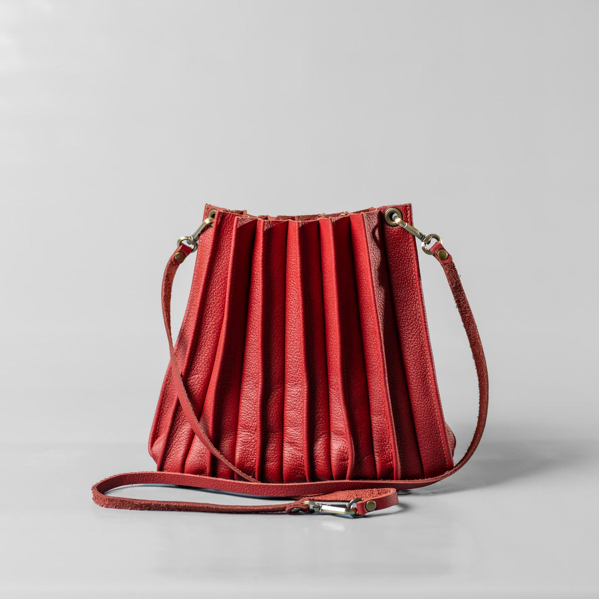 The Kiley Fine Leather Pleated Women's Crossbody Purse and Shoulder Bag