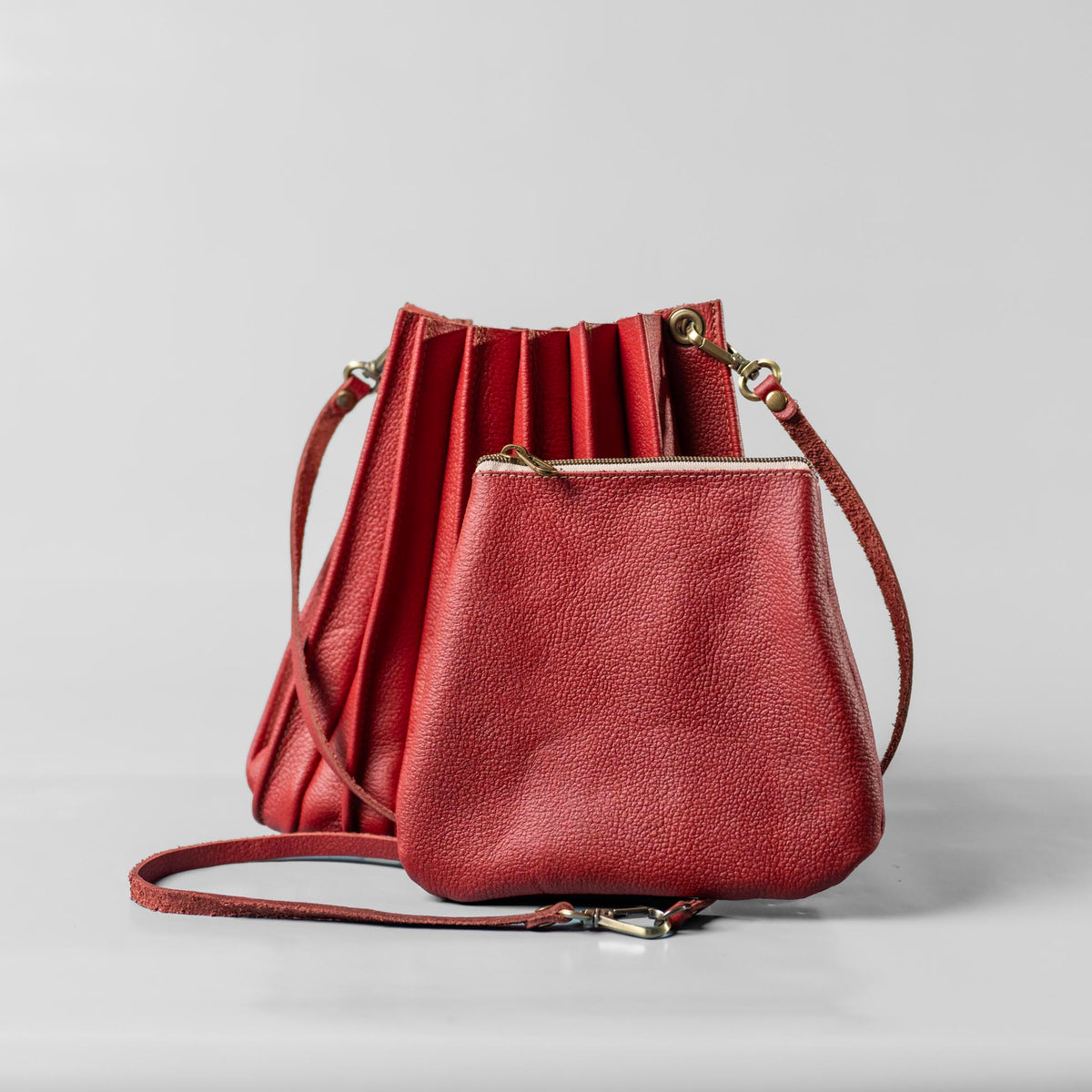 The Kiley Fine Leather Pleated Women's Crossbody Purse and Shoulder Bag