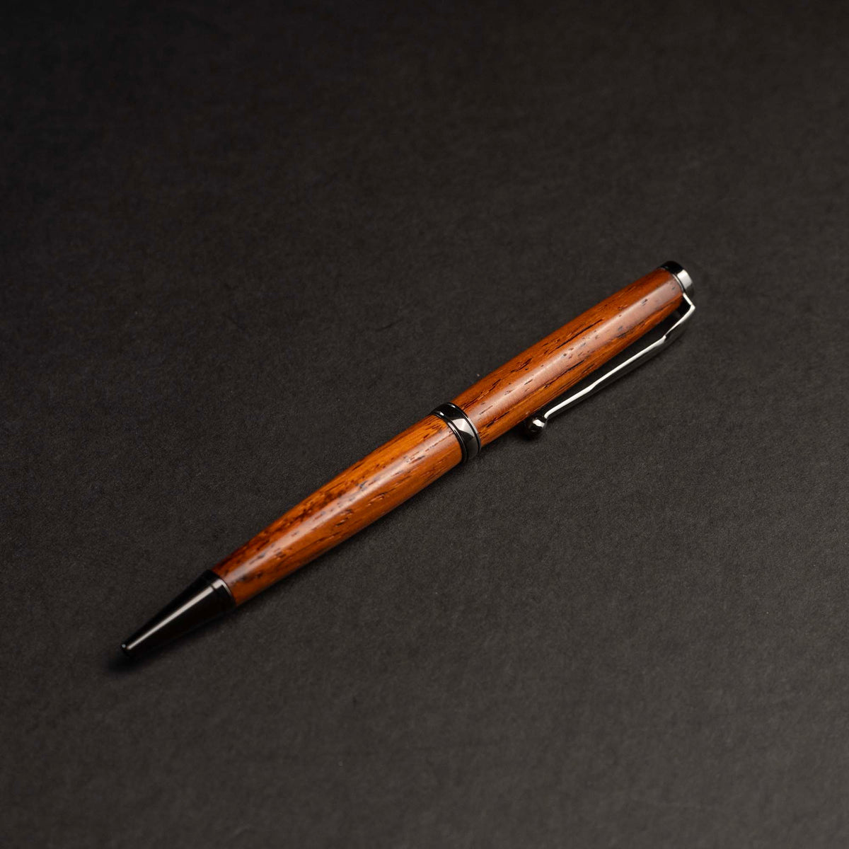 Hand-Turned Rose Wood Comfort Style Pen + Pen Sleeve