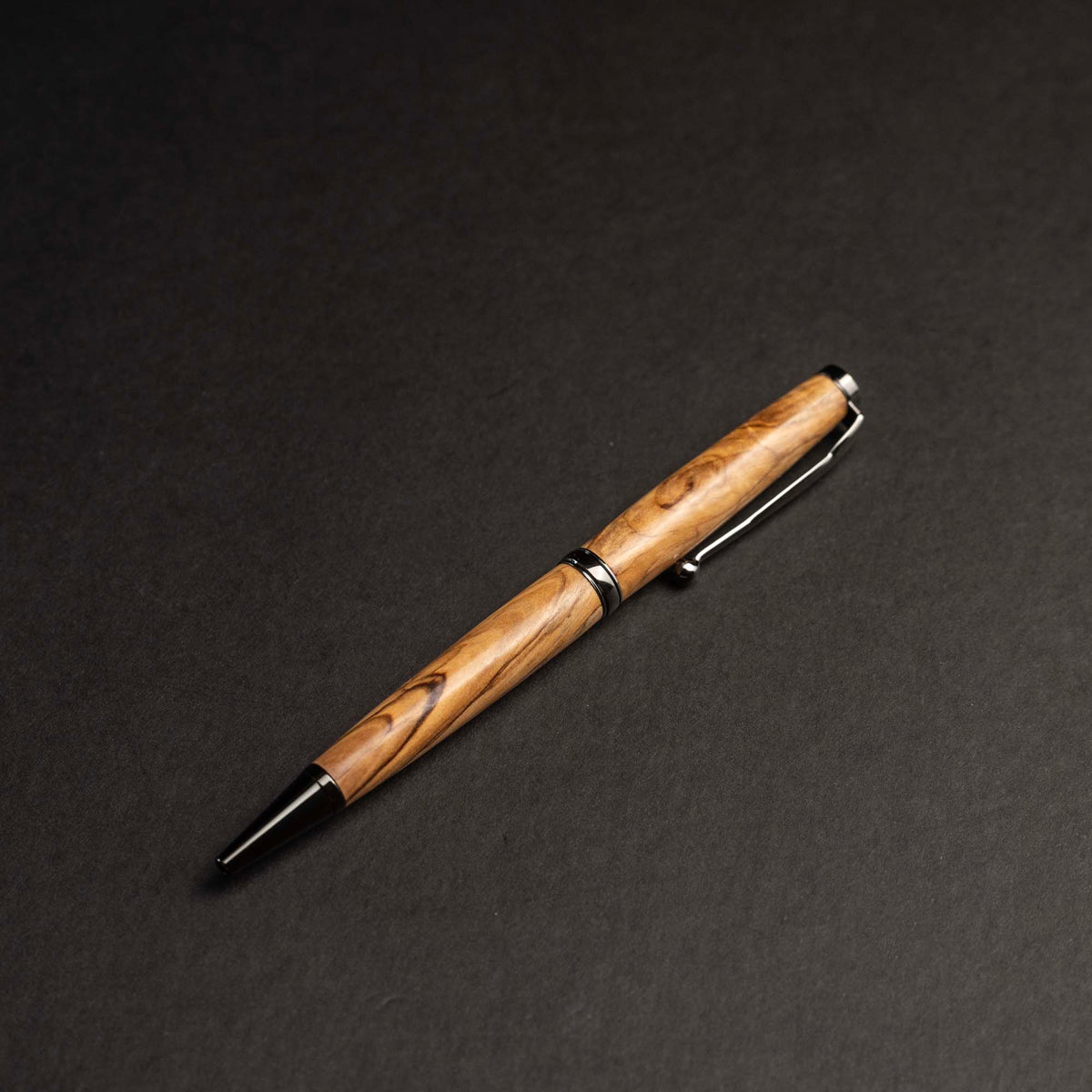 Hand-Turned Bethlehem Olive Wood Comfort Style Pen + Pen Sleeve