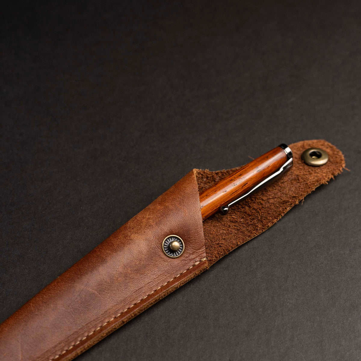 Hand-Turned Rose Wood Comfort Style Pen + Pen Sleeve