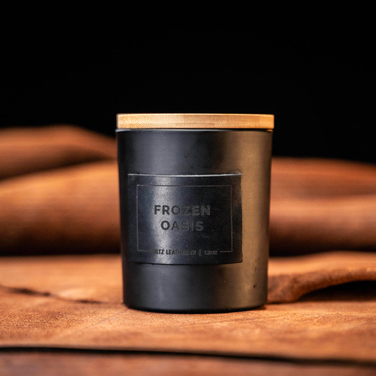 Frozen Oasis - Smolder Luxe Masculine Scented Leather Patch Candle