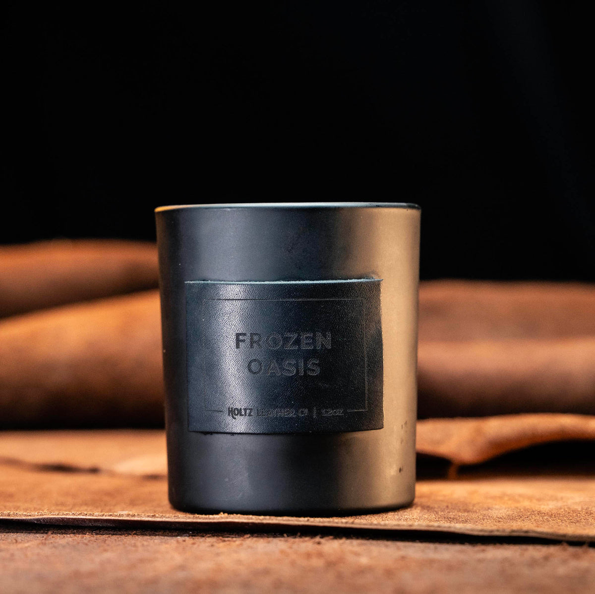 Frozen Oasis - Smolder Luxe Masculine Scented Leather Patch Candle