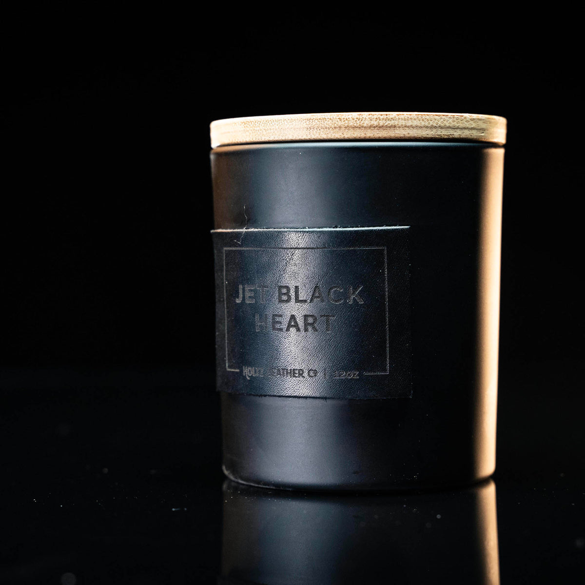 Jet Black Heart - Smolder Luxe Masculine Scented Leather Patch Candle
