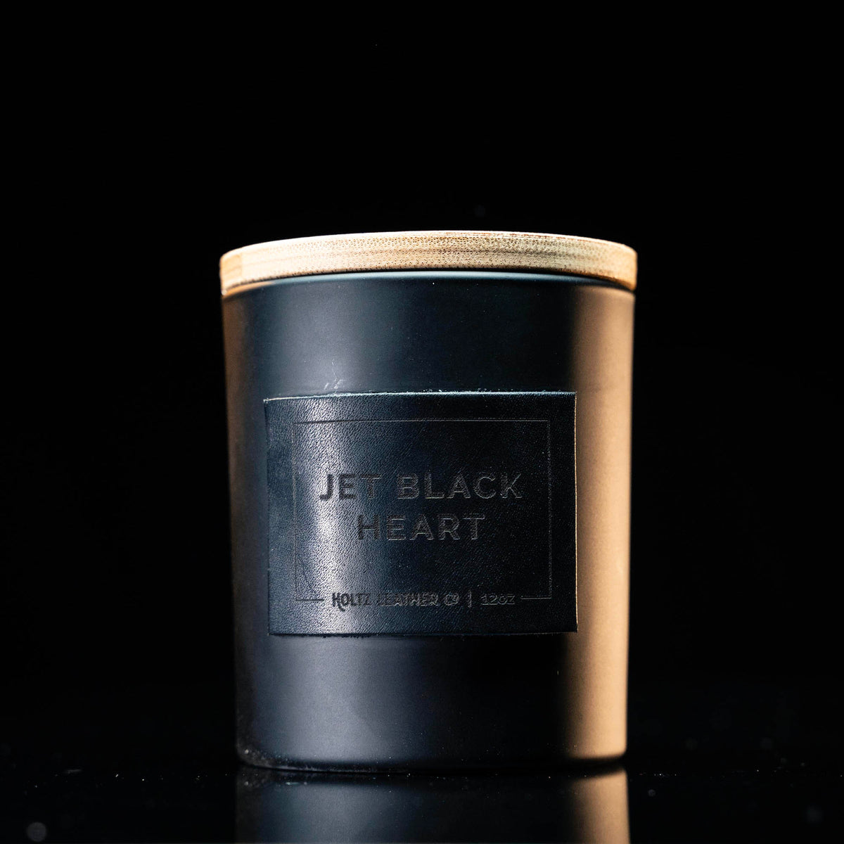 Jet Black Heart - Smolder Luxe Masculine Scented Leather Patch Candle