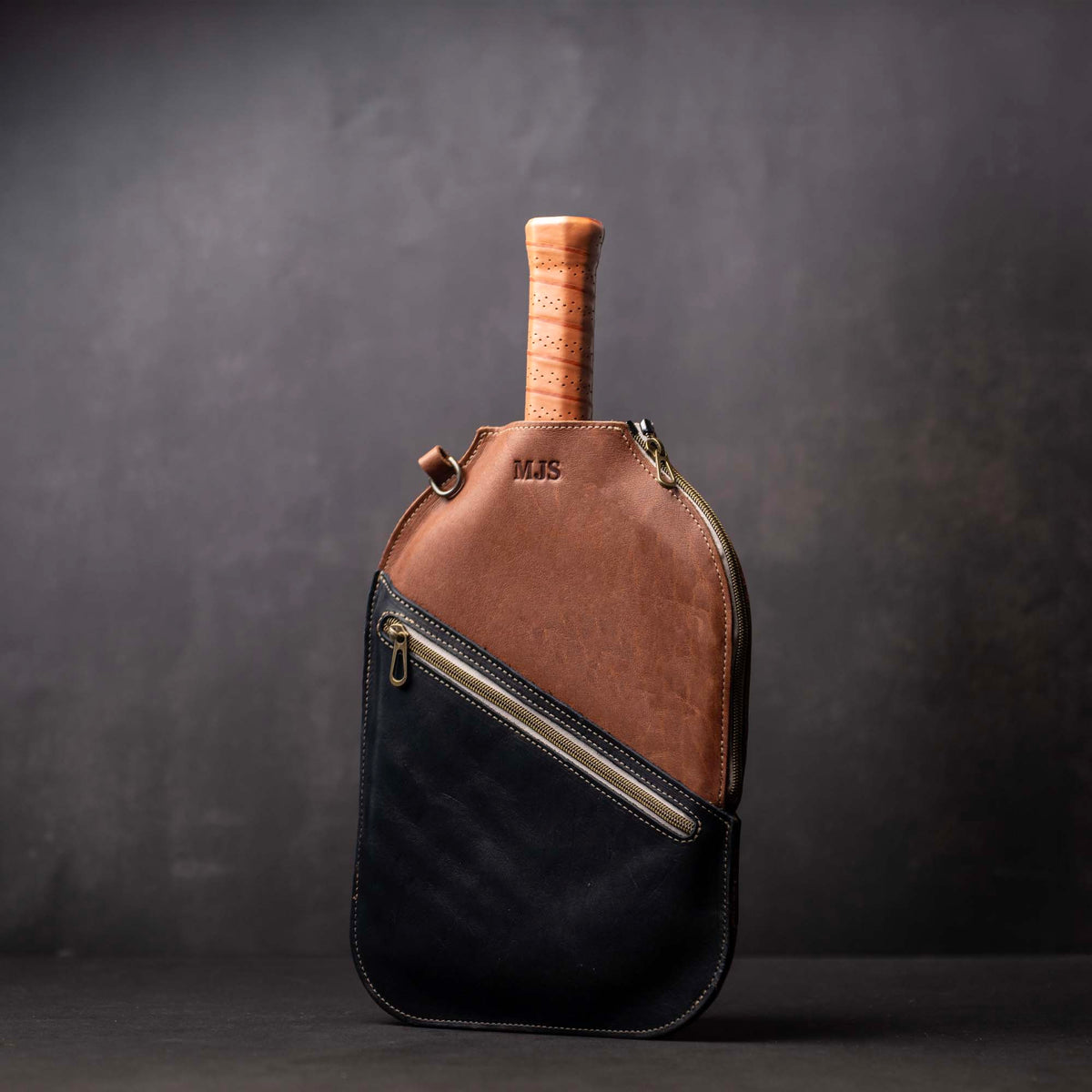 The Avery Personalized Leather Pickleball Sleeve Cover