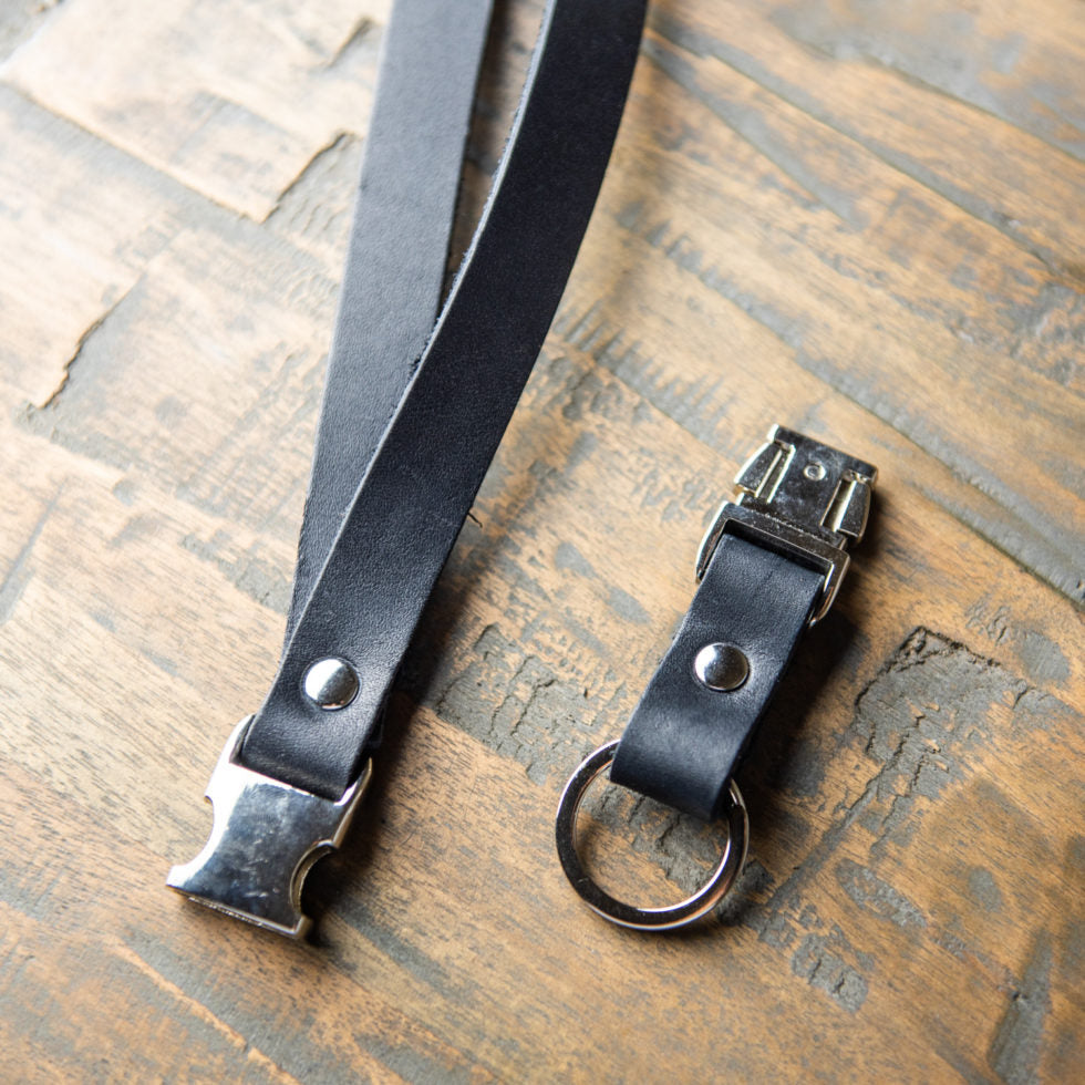 The Engineer – Personalized Fine Leather Lanyard – Badge Holder Keychain