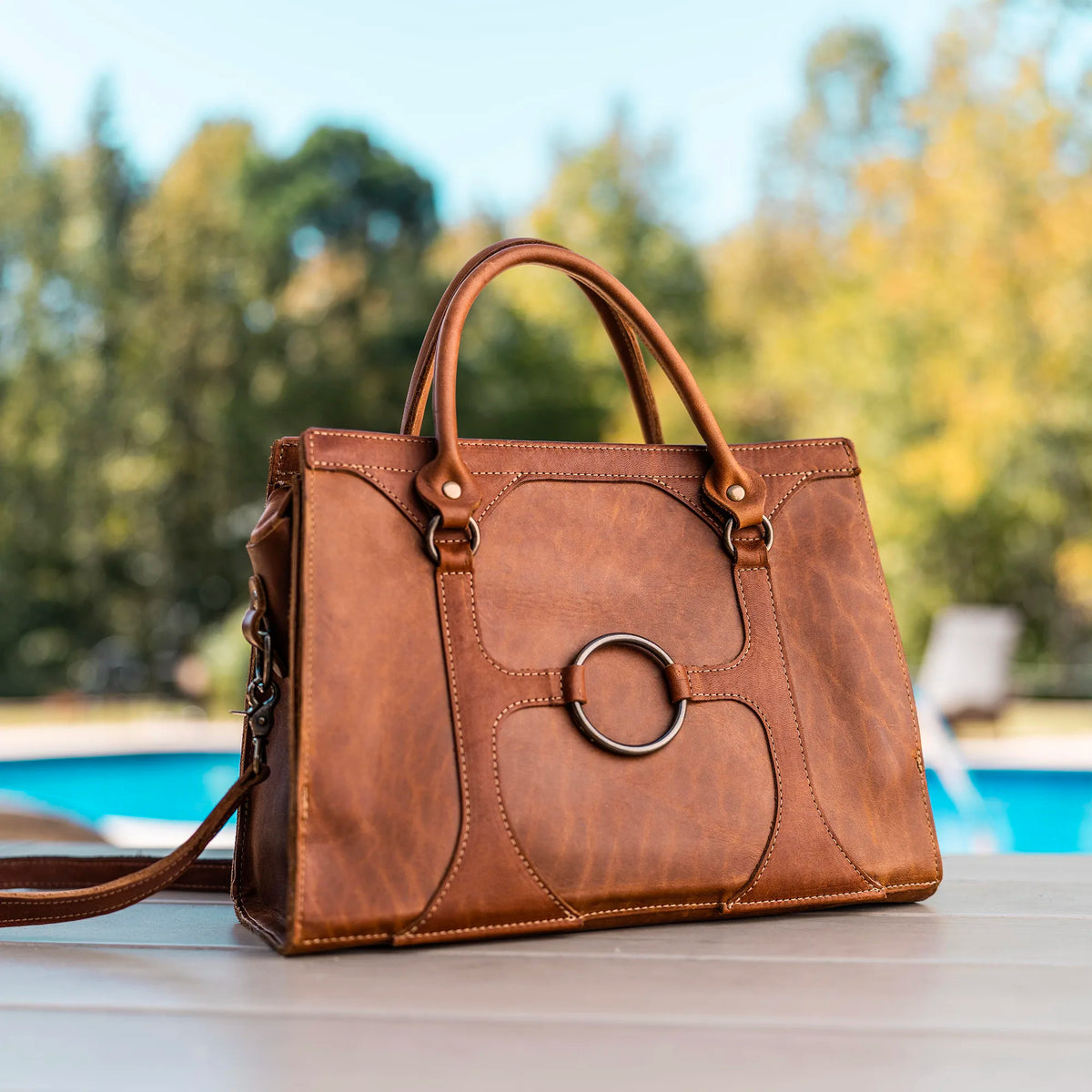 The Ellie Fine Leather Structured Women's Handbag and Crossbody Purse