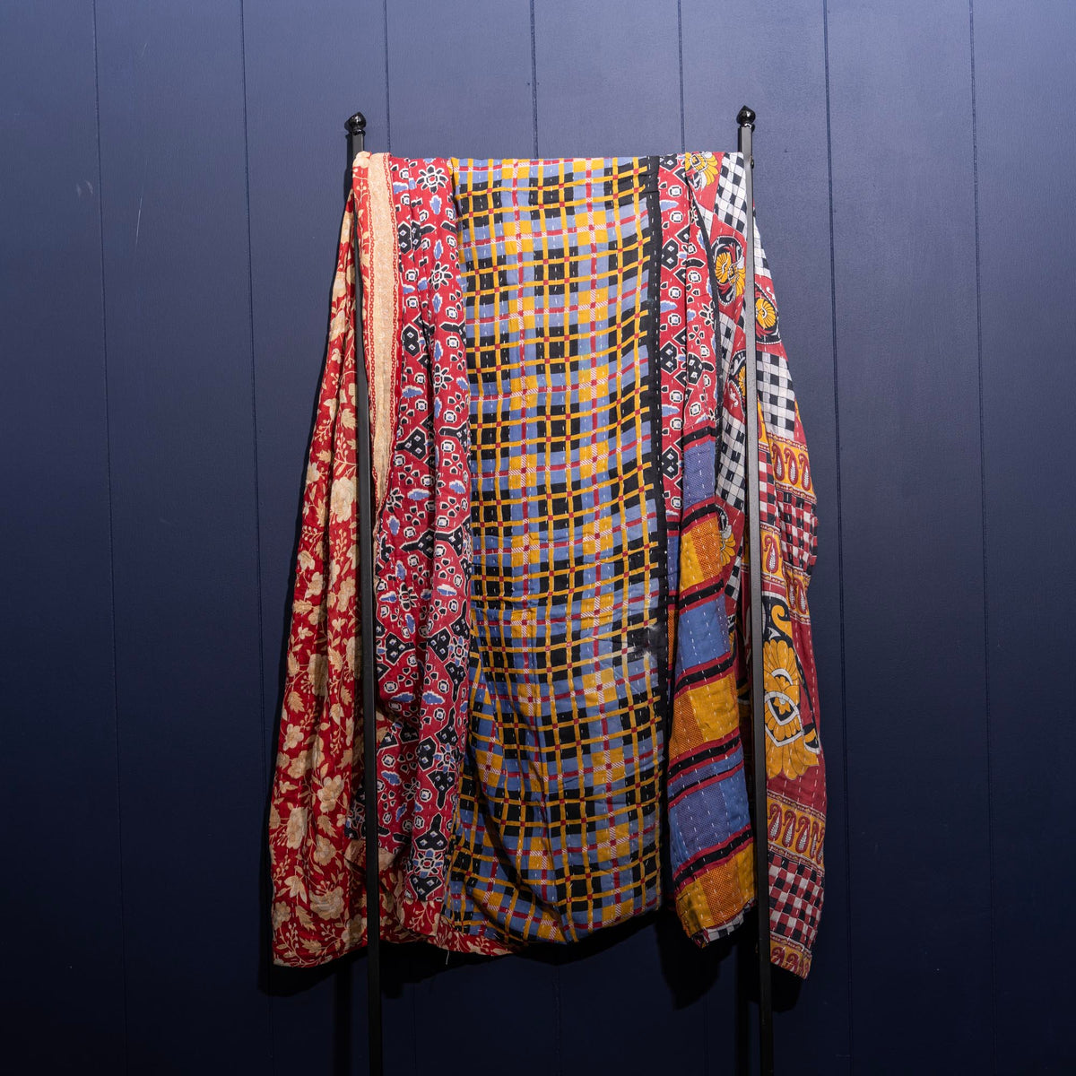 Kantha India Blanket One-of-a-Kind Handcrafted Quilted Pattern Throw – No. K-00647