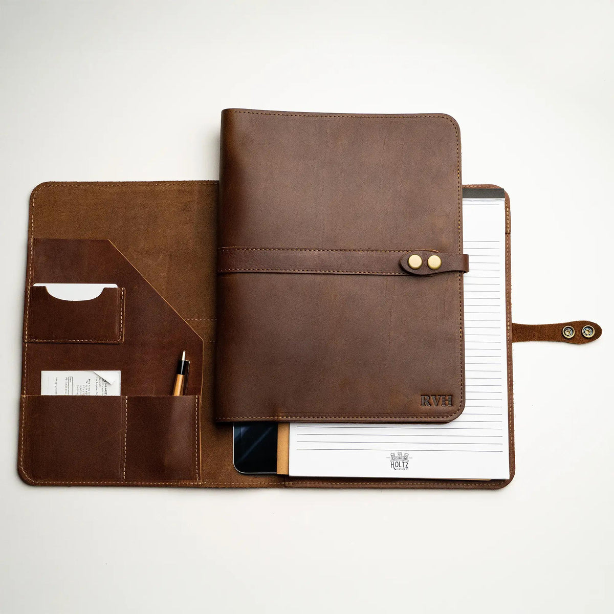 Your Logo + Our Leather - The Vanderbilt 2.0 Fine Leather Portfolio Padfolio - Custom Logo + Corporate Gifting