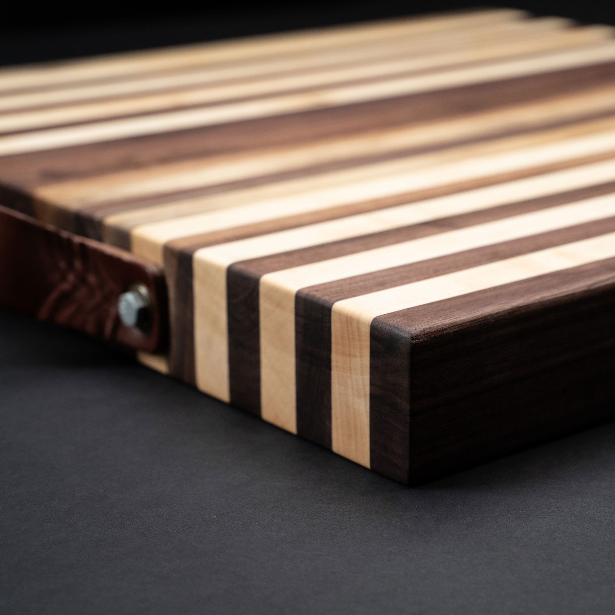 American Maple & Walnut Wood Striped Butcher Block Cutting Board - Shoporiaz