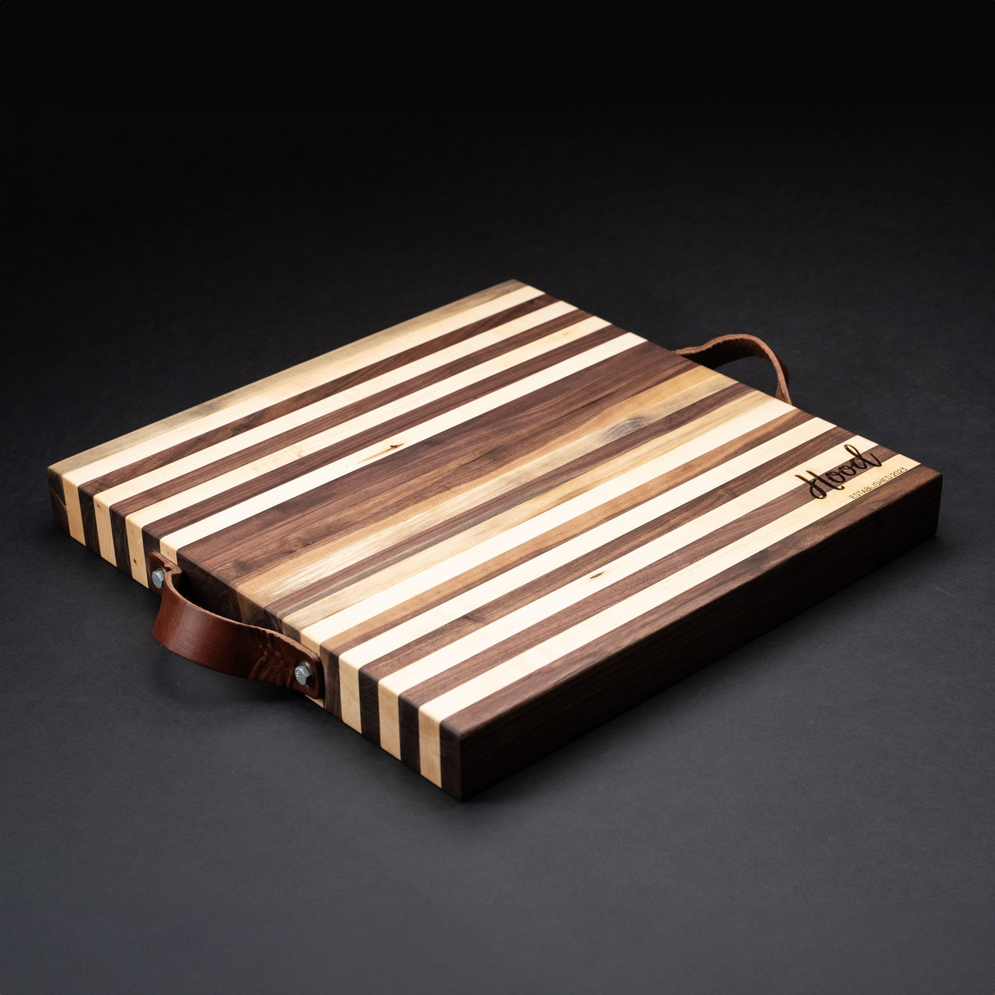 American Maple & Walnut Wood Striped Butcher Block Cutting Board - Shoporiaz