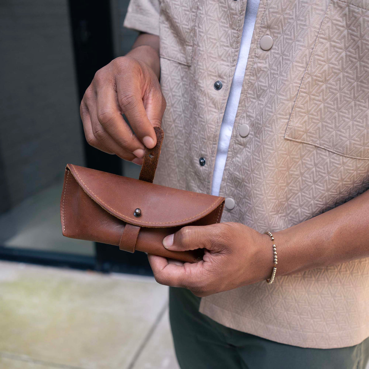 The Aviator Personalized Fine Leather Sunglass Case