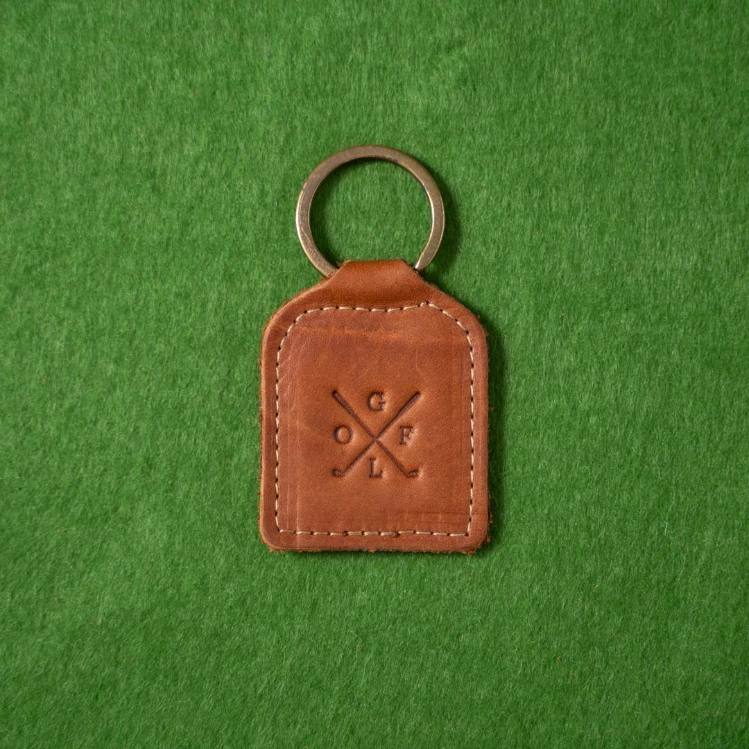 Golf Logo Fine Leather Key Chain - Shoporiaz