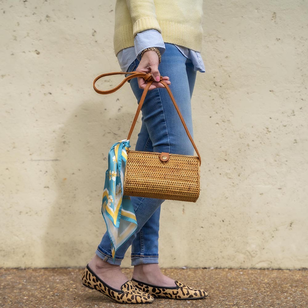 Rattan Bag Purse Wallet Clutch Crossbody