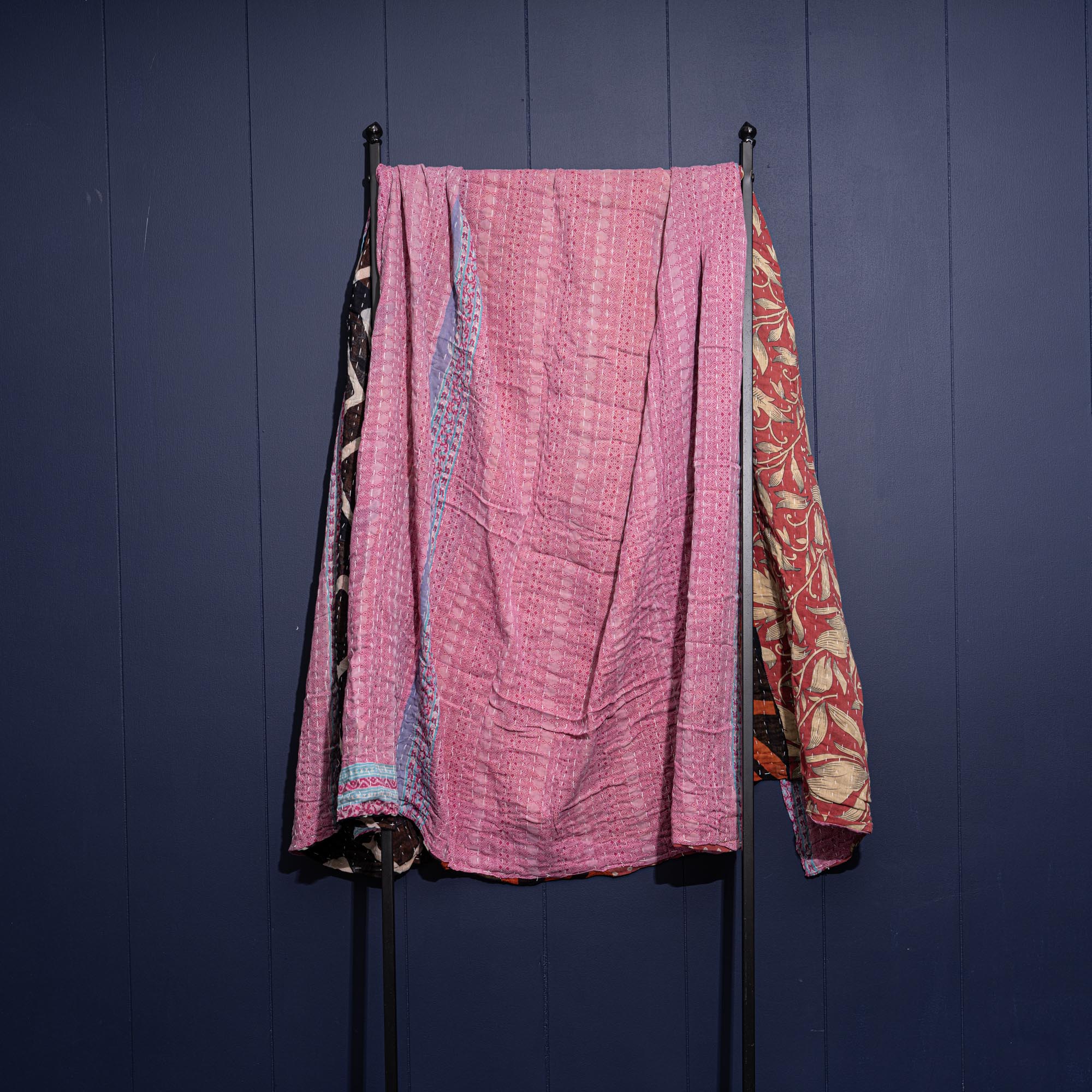 Kantha India Blanket One - of - a - Kind Handcrafted Quilted Pattern Throw – No. K - 00612 - Shoporiaz